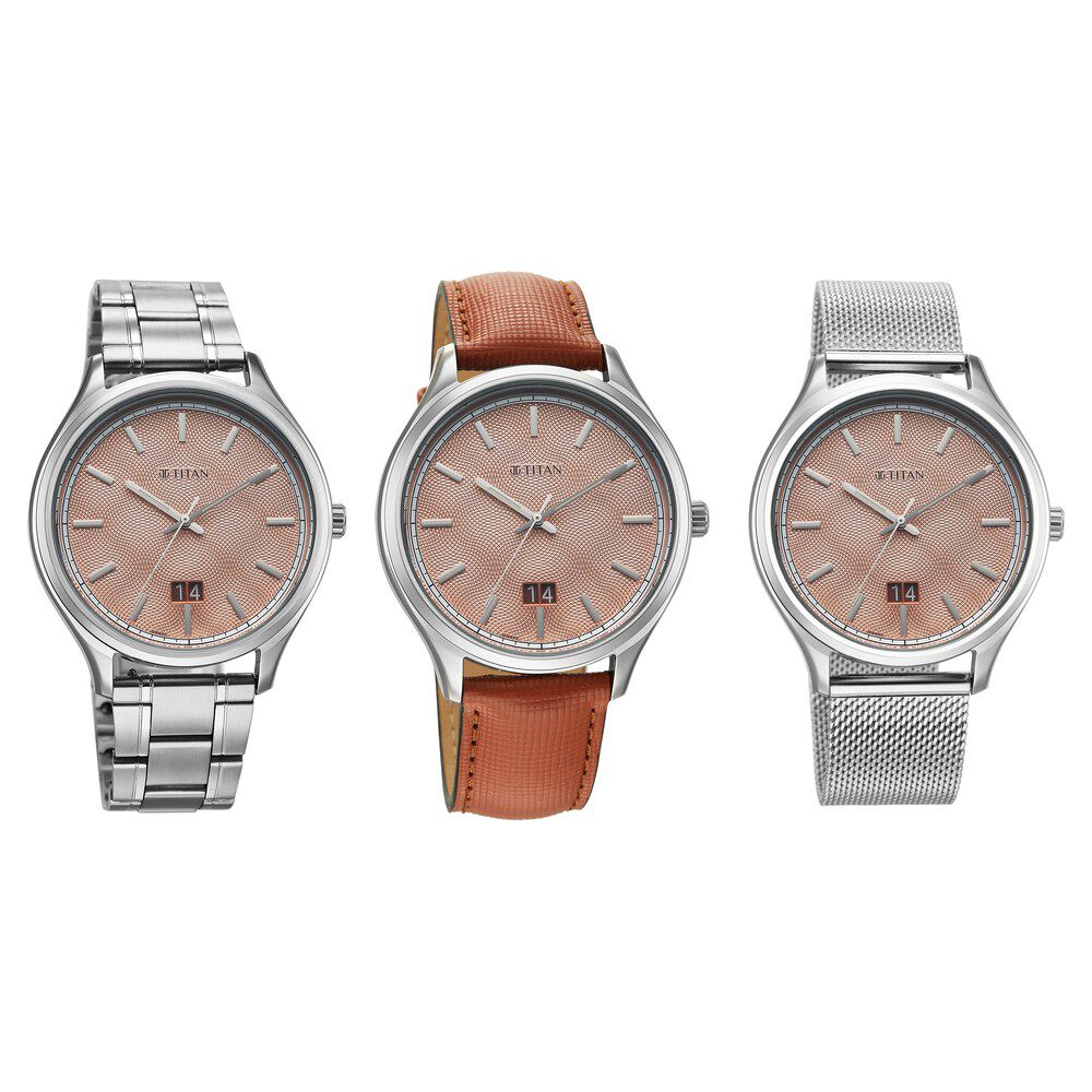 Titan Classique Palette of Time Analog with Rust Orange Dial Interchangeable Straps Watch with for Men-picture-23
