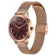 Poze By Sonata Quartz Analog Wine Red Dial Rose Gold Metal Strap Watch For Women - image number 4