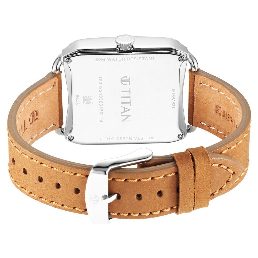 Buy Online Titan Retro Revive Quartz Analog White Dial Leather