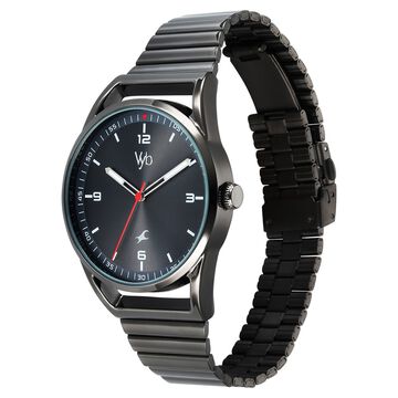 Fastrack Vyb Horizon Quartz Analog Grey Dial Grey Metal Strap Watch For Guys