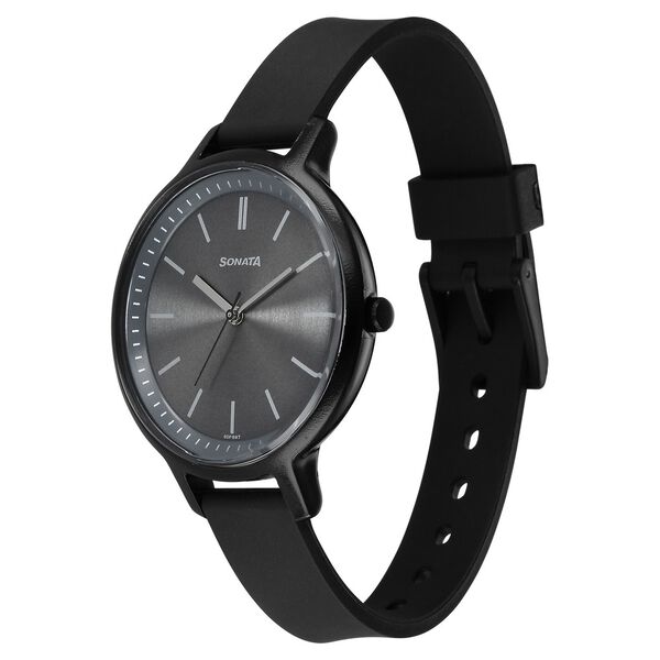 Sonata Splash Quartz Analog Grey Dial Plastic Strap Watch for Women - image number 2