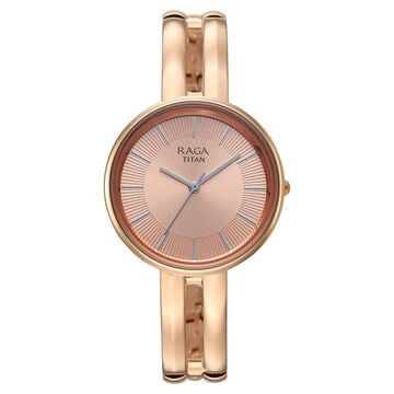 Titan Raga Contempore Quartz Analog Rose Gold Dial Rose Gold Metal Strap Watch For Women