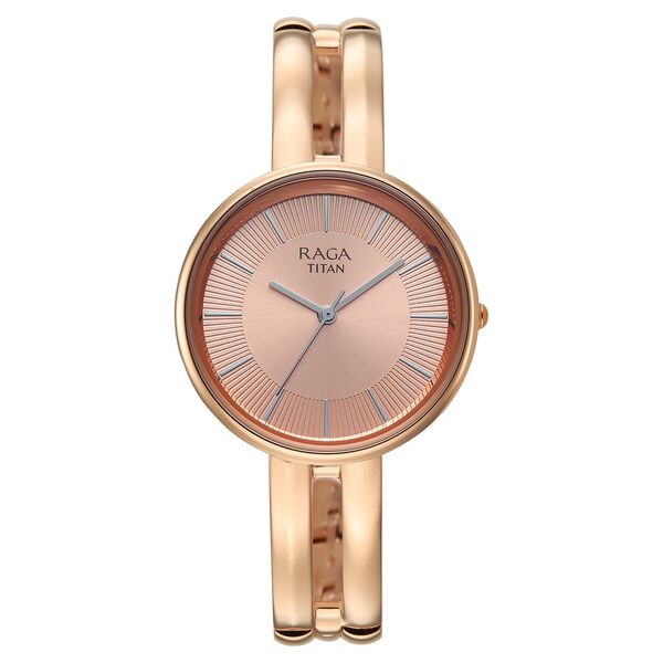Titan Raga Contempore Quartz Analog Rose Gold Dial Rose Gold Metal Strap Watch For Women - image number 0