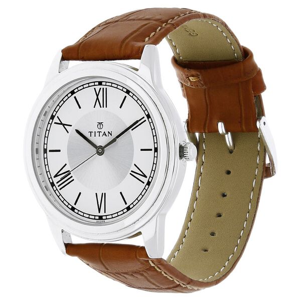 Titan Karishma Silver Dial Analog Leather Strap watch for Men - image number 1