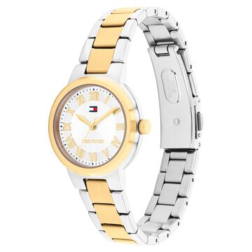 Tommy Hilfiger Quartz Analog White Dial Two Toned Stainless Steel Strap Watch For Women