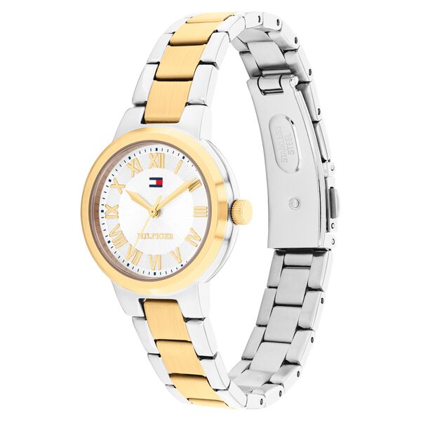 Tommy Hilfiger Quartz Analog White Dial Two Toned Stainless Steel Strap Watch For Women - image number 1