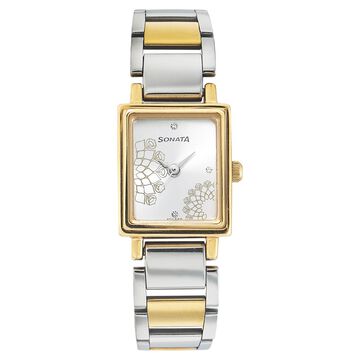 Sonata Quartz Analog Silver Dial Stainless Steel Strap Watch for Women