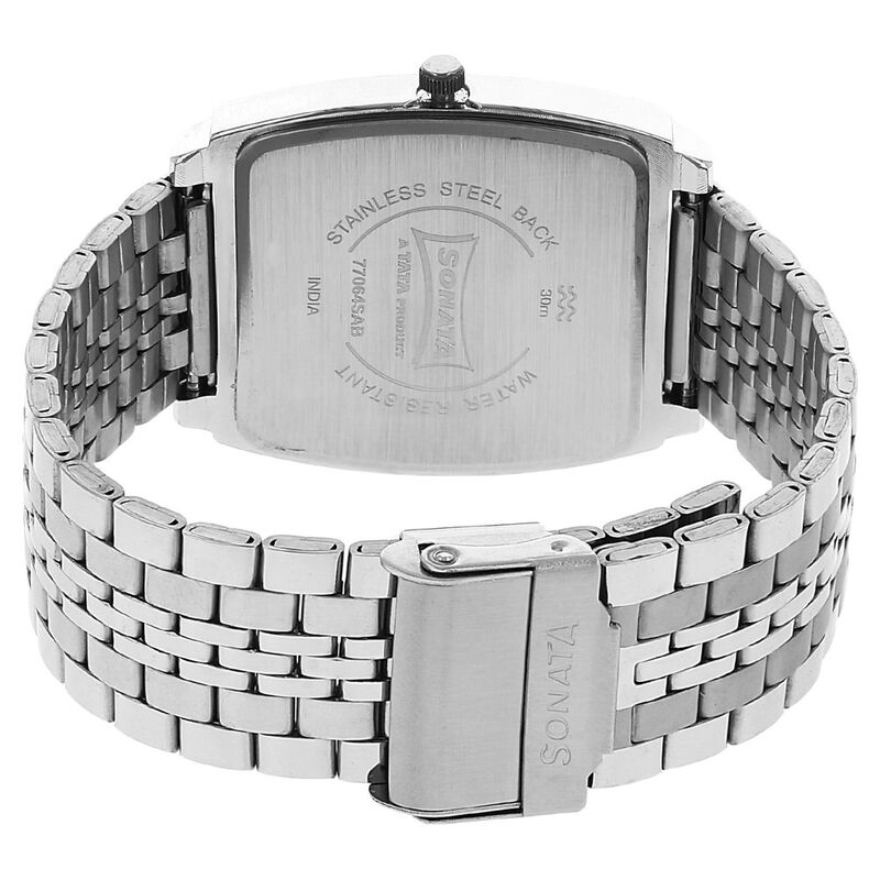 Sonata Quartz Analog with Day and Date Grey Dial Stainless Steel Strap Watch for Men - image number 3