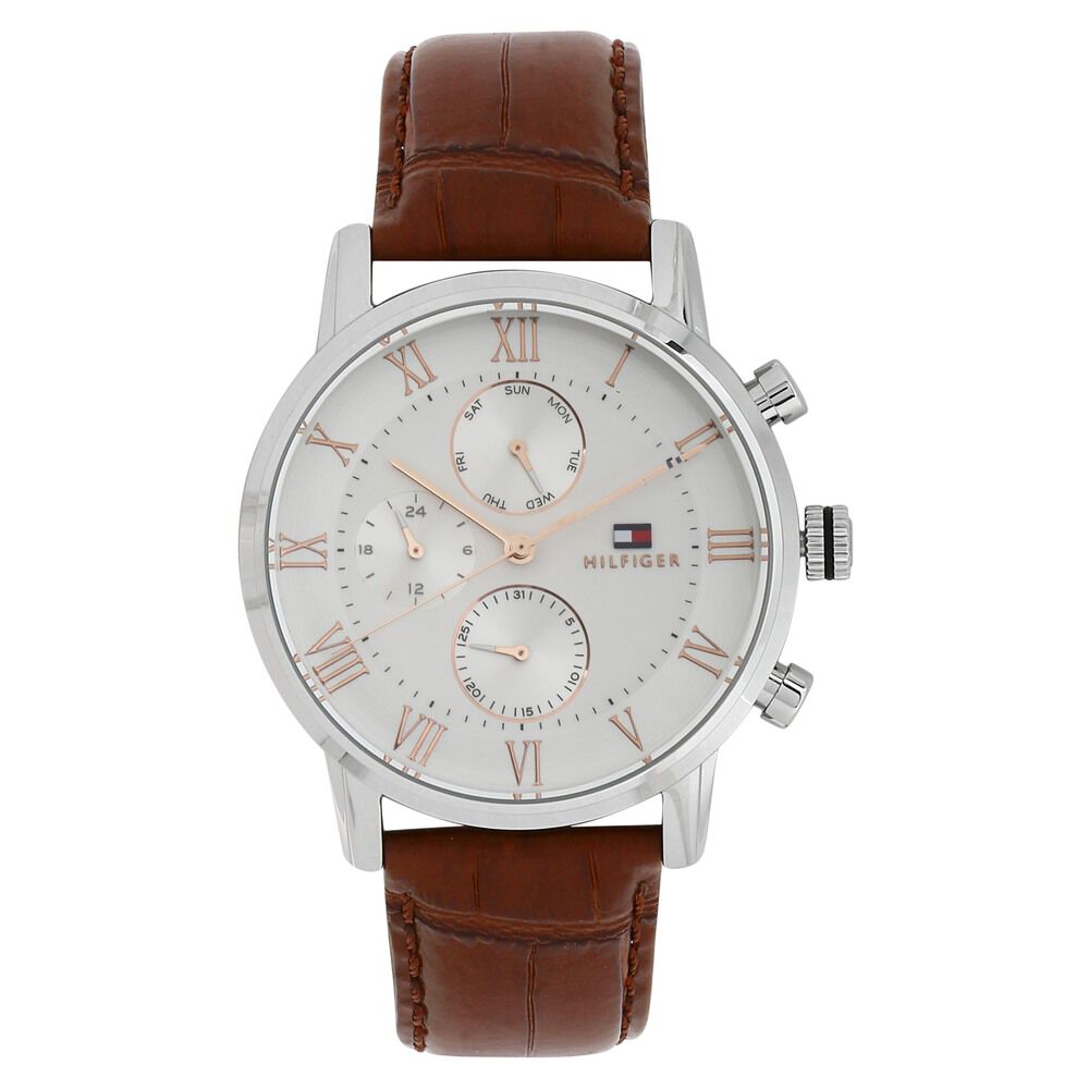 Tommy hilfiger brown strap watch on sale