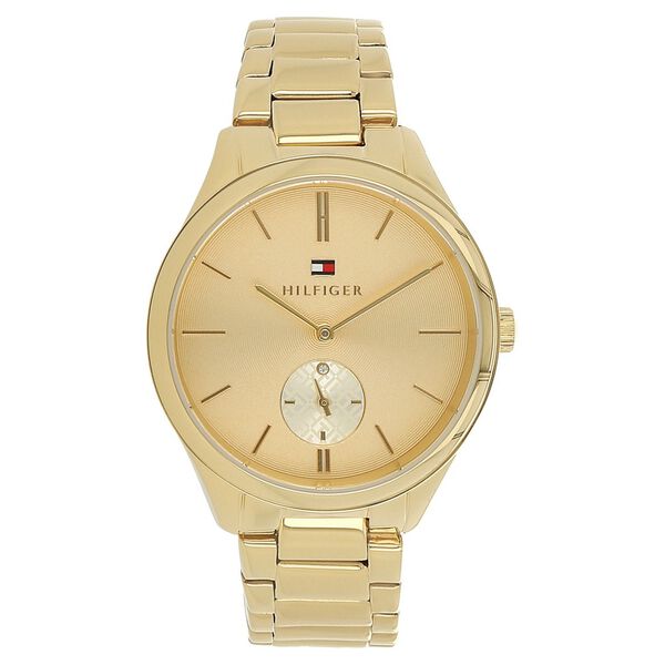 Tommy Hilfiger Quartz Analog Golden Dial Stainless Steel Strap Watch for Women - image number 0