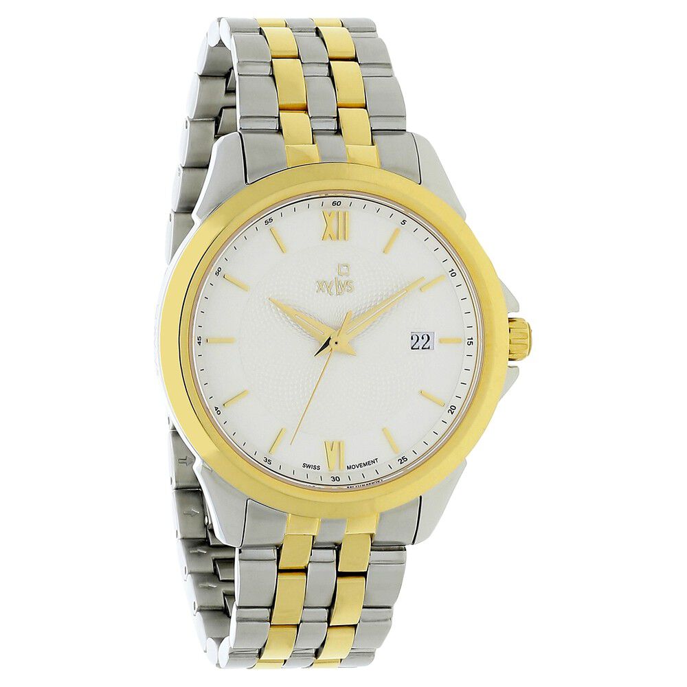 Xylys Quartz Analog with Date White Dial Stainless Steel Strap Watch for Men