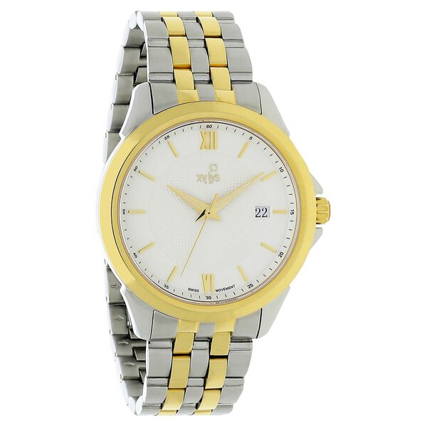 Xylys Swiss Analog with Date Two Toned Stainless Steel Strap White Dial Watch For Men - image number 1