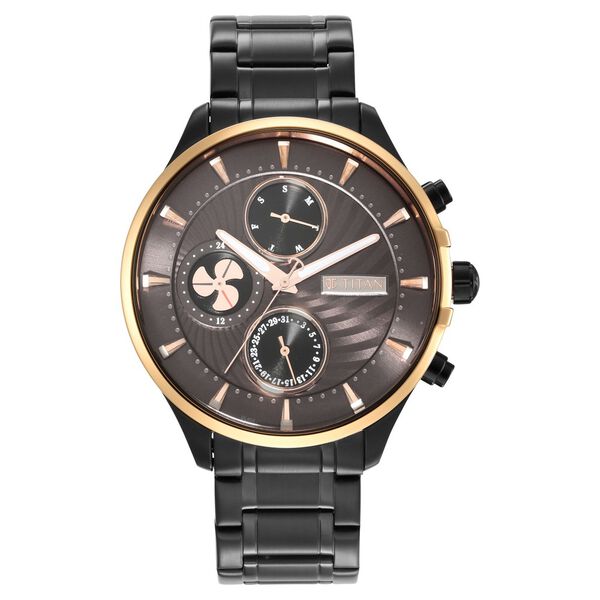 Titan Maritime Anthracite Dial Quartz Multifunction Stainless Steel Strap watch for Men - image number 1