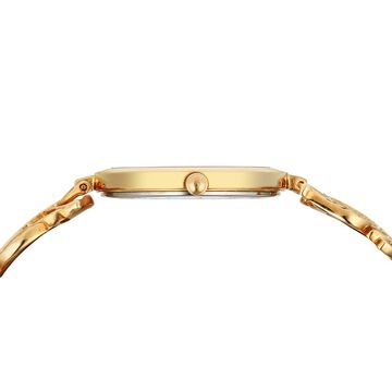 Titan Nebula Ashvi 18 KT Gold Quartz Analog White Mother Of Pearl Dial 18KT Gold Bracelet Watch For Women