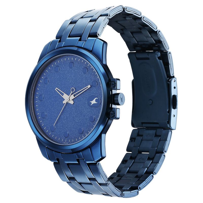 Buy Online Fastrack Pulse Quartz Analog Blue Dial With Blue Stainless ...