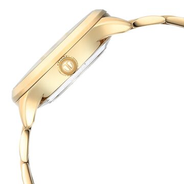 Titan Metal Mechanicals Golden Dial Golden Stainless Steel Strap Watch for Men