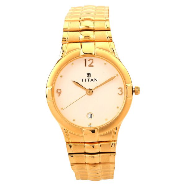 Titan Quartz Analog with Date White Dial Metal Strap Watch for Men - image number 0