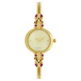 Nebula Quartz Analog Champagne Dial Leather Strap Watch for Women