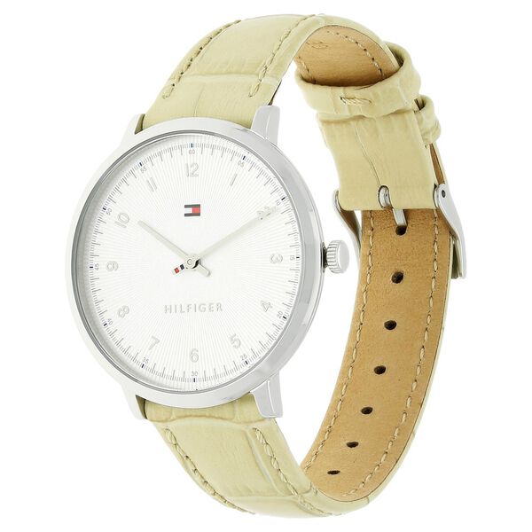 Tommy Hilfiger Quartz Analog White Dial Leather Strap Watch for Women - image number 1