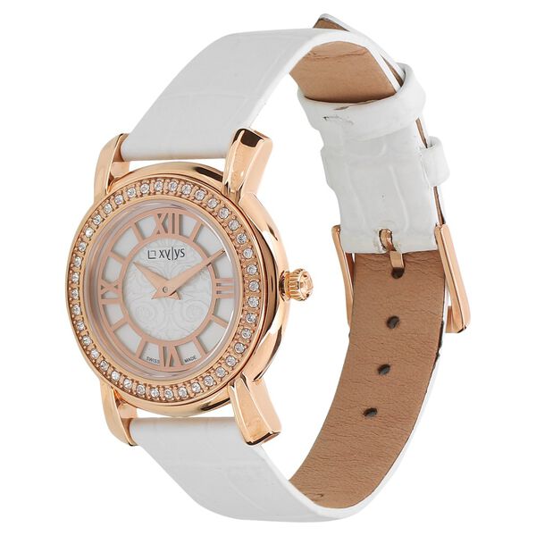 Xylys Swiss Analog White Leather Strap and Mother of Pearl Dial Watch For Women - image number 1
