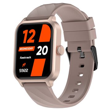 Fastrack Rave FX2 with 4.64 cm UltraVU HD Display, SingleSync BT Calling, Functional Crown with Beige Strap