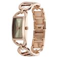 Vyb Striker By Fastrack Quartz Analog Green Dial Rose Gold Metal Strap Watch For Girls - image number 2