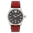Titan Stainless Steel Analog with Date Brown Leather Strap watch for Men