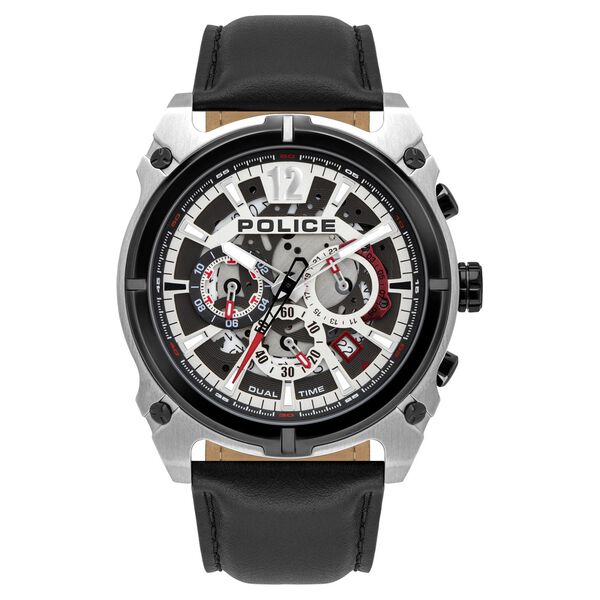 Police Quartz Analog Silver Dial Leather Strap Watch for Men - image number 0