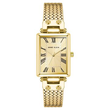 Anne Klein Quartz Analog Champagne Dial Golden Metal Strap Watch For Women