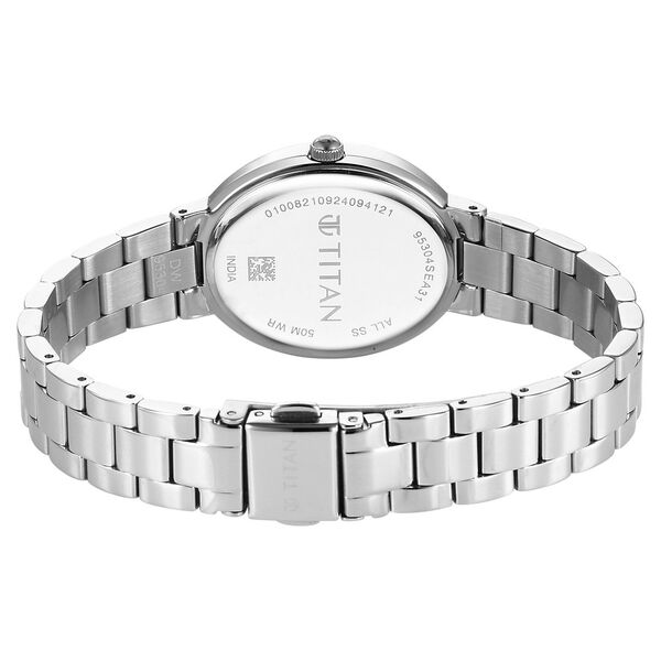 Titan Metro Quartz Analog Silver Dial Stainless Steel Strap Watch For Women - image number 4