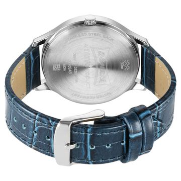 Sonata Unveil Quartz Multifunction Silver Dial Leather Strap Watch for Men
