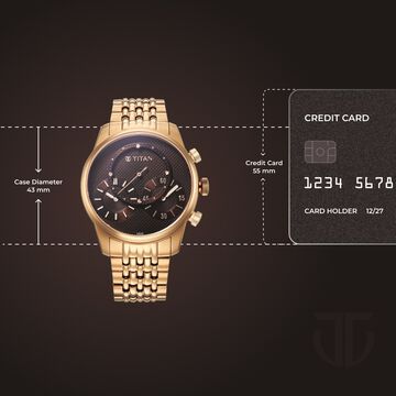 Titan Micromotors Analog with Independent Hour, Minute and 2nd Sub-Dial Rose Gold Stainless Steel Strap Watch for Men