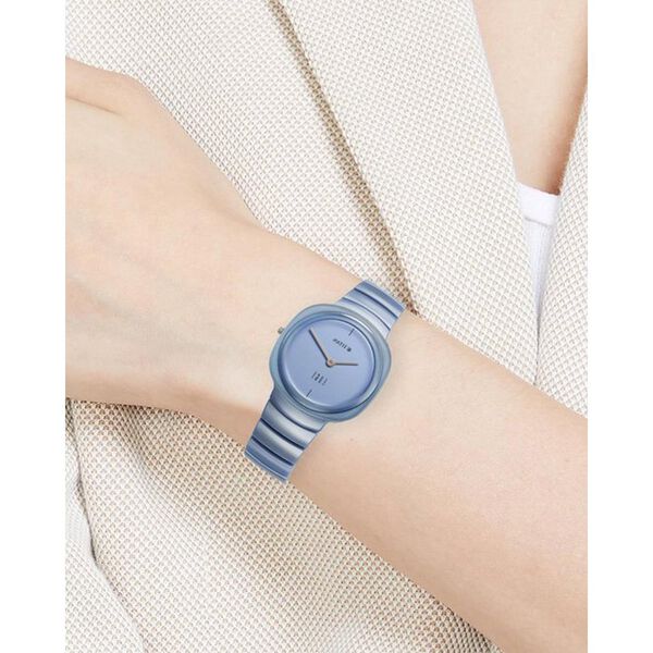 Titan Edge Squircle Quartz Analog Blue Dial Blue Ceramic Strap Watch For Women - image number 3