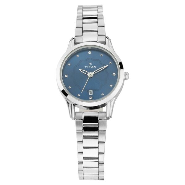 Titan Quartz Analog with Date Blue Dial Metal Strap Watch for Women - image number 0