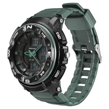 Fastrack AnaDigi Black Dial Green Colour Plastic Strap Unisex Watch