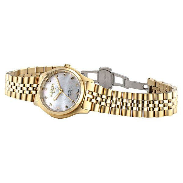 Roamer Cassandra Diamond Quartz Analog Mother of Pearl Dial Golden Stainless Steel Strap Watch For Women - image number 3