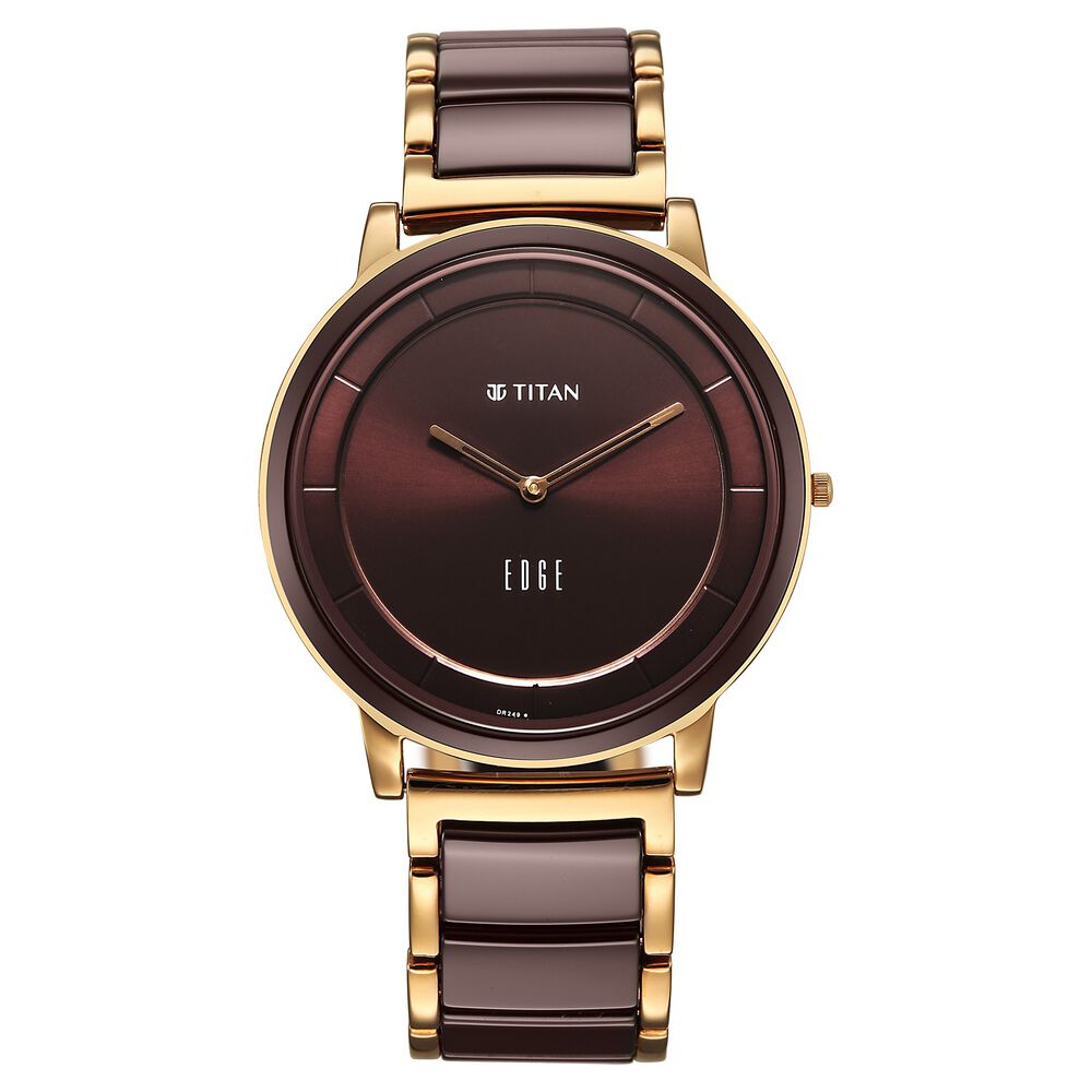 Titan Edge Melange Slim Steel & Ceramic Strap Brown Dial Analog Watch For Men-picture-21