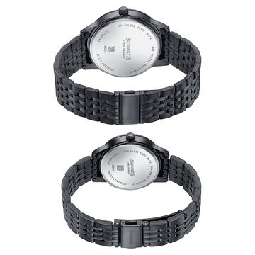 Sonata Wedding Edit Quartz Analog Black Dial Stainless Steel Strap Watch For Pair