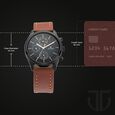Titan Workwear Multifunction Black Dial Brown Leather Strap Watch For Men - image number 2