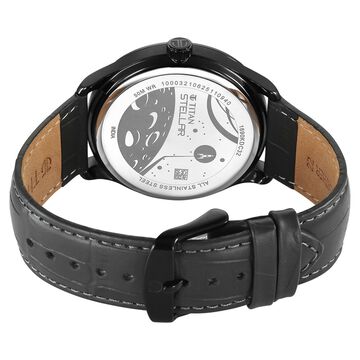 Titan Stellar Analog with Earth Disc and Gray Dial Gray Leather Strap Watch for Men