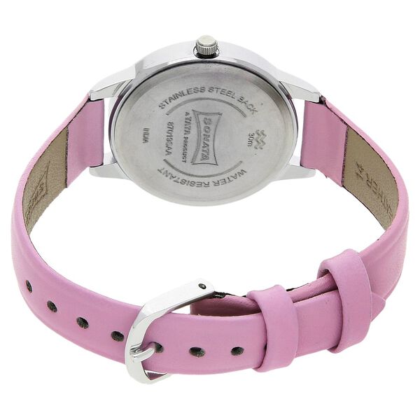 Sonata Quartz Analog White Dial Leather Strap Watch for Women - image number 3