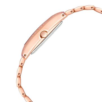 Anne Klein Quartz Analog Rose Gold Dial Rose Gold Metal Strap Rectangular Shaped Watch For Women