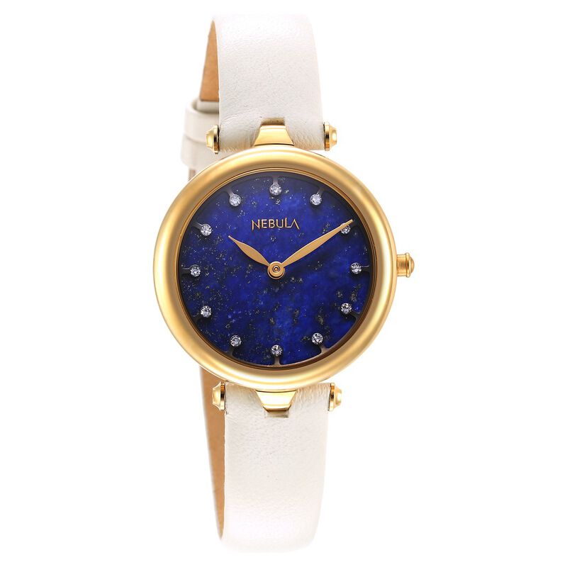 Buy Online Nebula Quartz Analog Blue Dial 18 Karat Gold Strap Watch for  Women - nr5580dl01