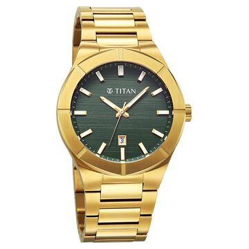 Titan Regalia Marque Analog with Green Dial Gold Strap Watch for Men