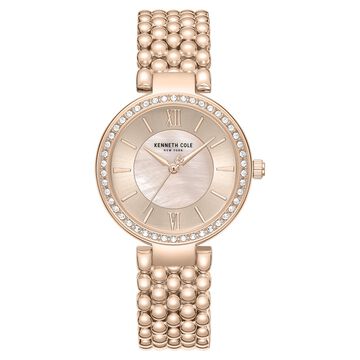 Kenneth Cole Quartz Analog Pink Mother of Pearl Dial Rose Gold Stainless Steel Strap Watch For Women