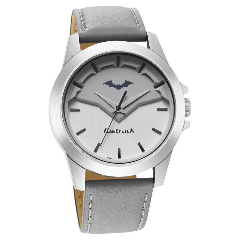 Fastrack Batman Quartz Analog Grey Dial Leather Strap Watch for Guys - image number 1