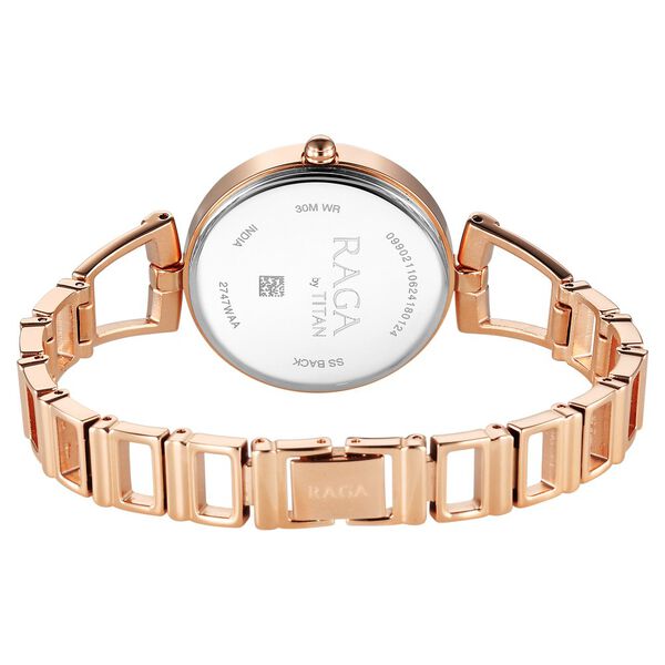 Titan Raga Ascend Quartz Analog Rose Gold Dial With Rose Gold Color Metal Strap Watch For Women - image number 4