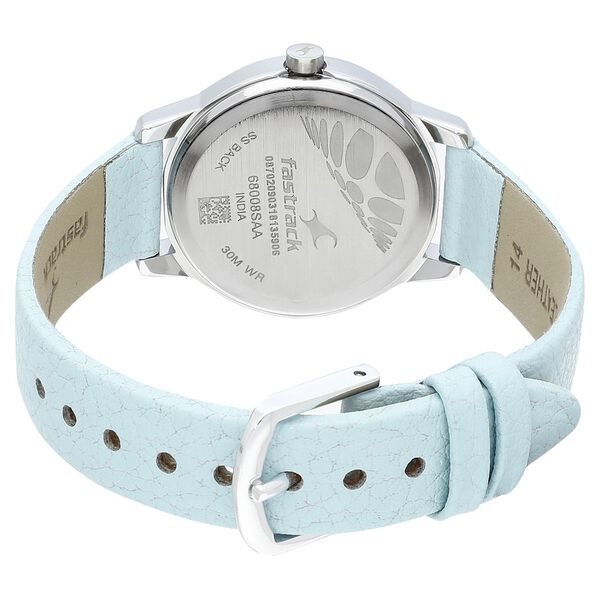Fastrack Tropical Waters Quartz Analog Blue Dial Leather Strap Watch for Girls - image number 4