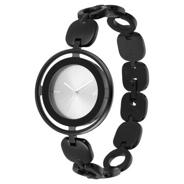 Fastrack Glitch Quartz Analog Grey Dial Metal Strap Watch for Girls