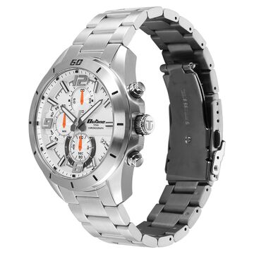 Octane Velocity Sporty White Dial Round Stainless Steel Watch For Men